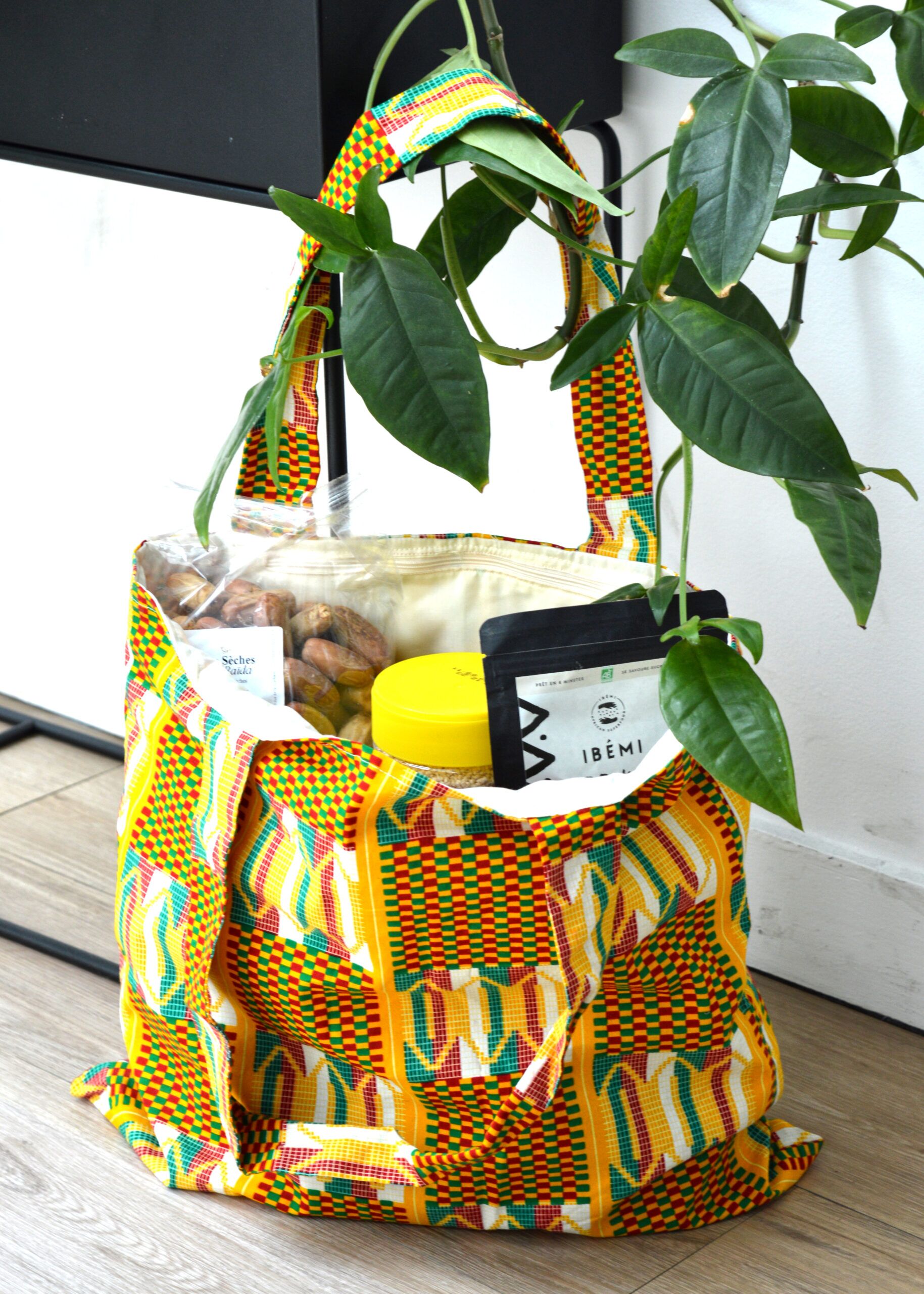 TOTE BAG JAUNE BLANC 2